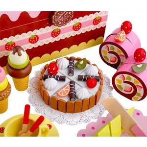 Set da Tè Pomeridiano con <span class=keywords><strong>Torta</strong></span> e Tè, Gioco di Ruolo con Candele e <span class=keywords><strong>Torta</strong></span> di Compleanno in Legno da Tagliare - Product Image 4