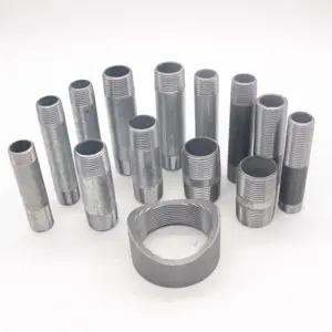 Hot Dipped Galvanized Carbon Steel Pipe Nipple Used for Plumbing Materials,water,Gas,Oil