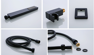 Brass Matte Black <strong>Shower</strong> Set Rain Thermostatic <strong>Shower</strong> <strong>System</strong> for Home Hotel - Product Image 3