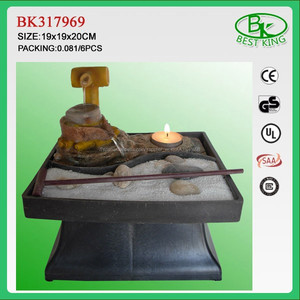 2017 Fuente de Agua de Resina Mini Jardín Zen con Bambú y Rueda - Product Image 3