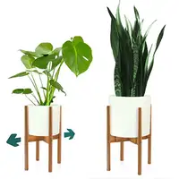 Modern Adjustable Bambu Pot Bunga Pemegang Plant Stand