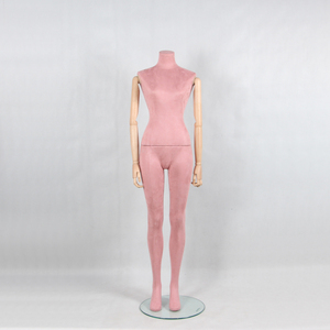 Maniquíes de Costura Femeninos de Tela de Terciopelo <span class=keywords><strong>con</strong></span> <span class=keywords><strong>Brazos</strong></span> <span class=keywords><strong>Articulados</strong></span> de Madera, Maniquíes de Espuma para Ropa Interior Femenina sin Cabeza - Product Image 3