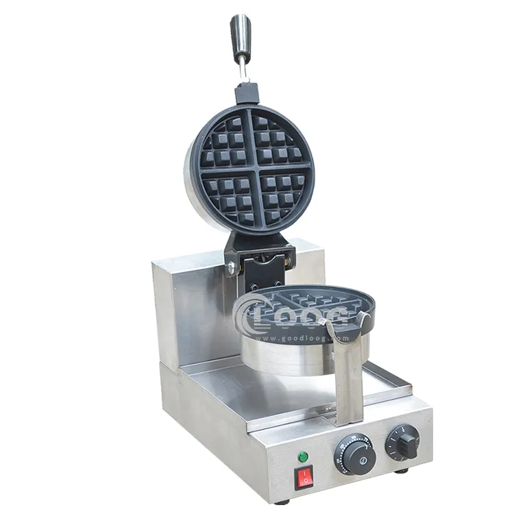 Profesional Cast Iron Cast Waffle Baker Pembuat Wafel Komersial Listrik Mesin