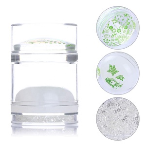 PinPai — tampons à ongles <span class=keywords><strong>en</strong></span> <span class=keywords><strong>silicone</strong></span> souple, pointe double, strass, couleur claire, art de manucure et de pédicure - Product Image 2