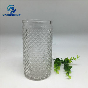 500 ml diamante palmatoria claro al por mayor taza, haciendo tarro vela cilíndrica - Product Image 5