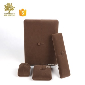 Elegance Brown Flannel Packaging Earring Necklace Jewelry Set Box Organizers