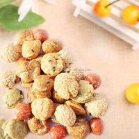 Galletas de cacahuete japonesas con forma de ravioles, sin OMG, con recubrimiento mixto
