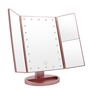 IFINE Écran tactile réglable 22 LED <span class=keywords><strong>Miroir</strong></span> de maquillage cosmétique avec lumières Meilleures ventes Charge USB <span class=keywords><strong>Miroir</strong></span> de bureau à <span class=keywords><strong>180</strong></span> degrés - Product Image 1