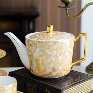 Royal Bone China Tea Cup with Dish Ceramic Coffee Cups Milk Pot Sugar Bowl <strong>Teapot</strong> <strong>Set</strong> - Product Image 5