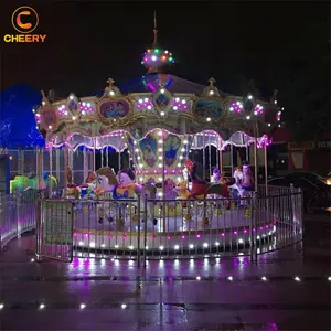 Gran promoción, equipo de parque de atracciones para interiores, carrusel Mecánico Eléctrico para niños, paseo a caballo