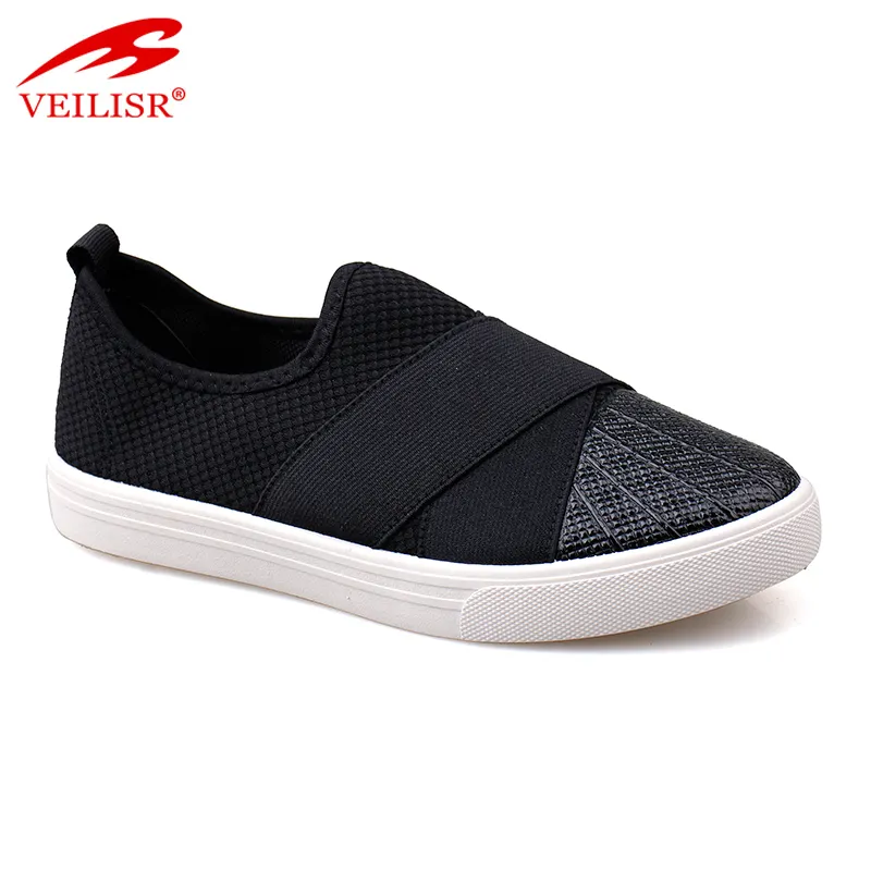 Fabric upper injection sole fancy women casual slip on fashion shoes