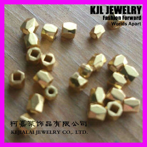 ลูกปัดโลหะผสมทองแดงโลหะแข็ง GZKJL-CT0005เหลี่ยมเพชรพลอย,ทองคำโรสโกลด์นักเก็ตลูกปัดหลวม3มม - Product Image 2