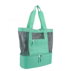 Fabrik preis Picknick isoliert Großer Kühler Custom Mesh Pack Tote Strand tasche Jumbo isolierte Tasche Mit Kühlfach
