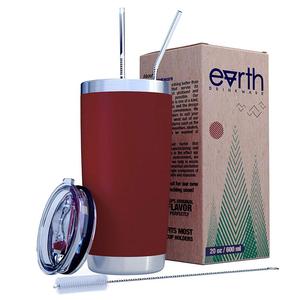 Gobelet isotherme en acier inoxydable à double paroi de 20 OZ avec couvercle anti-fuite et brosse à paille - Product Image 4