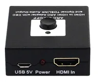 HDMI Ke HDMI Optical TOSLINK RCA Audio Converter Arc Adaptor dengan CEC Dukungan 1080 P, 3D