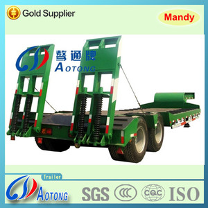 Heavy duty equipment <span class=keywords><strong>transport</strong></span> 2 essieux lowbed semi - remorque <span class=keywords><strong>camion</strong></span> remorque ( 45 T capacité ) - Product Image 1