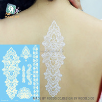 Autocollant de tatouage temporaire à l'henné noir imperméable LS-604/Fashional, motif mandala floral pour le bras
