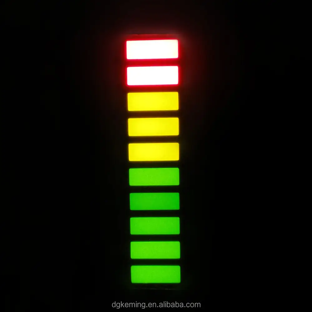 สีเขียว + เหลือง + แดง3สี10 Bargraph/10 Led Segment 102510สำหรับวิทยุ