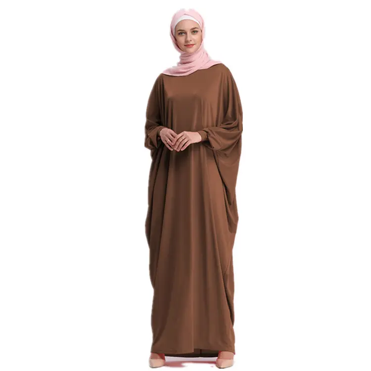 Nieuwe Trendy Bescheiden Eid Ramadan Lange Mouw Paarse Bloem Mesh Hot Koop Dames Dragen Moslim Maxi Jurk Farasha Fancy Dubai kaftan