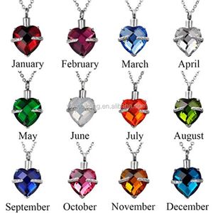 <span class=keywords><strong>Garnet</strong></span> Kalung Kremasi Berlian Merah Januari Batu Kelahiran Kalung Guci Hati Saya Perhiasan Kremasi