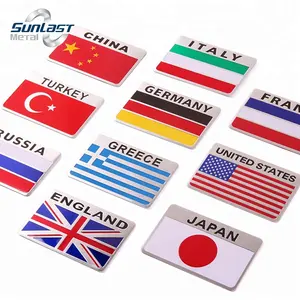 Factory order aluminum national flag emblem DIY car sticker body