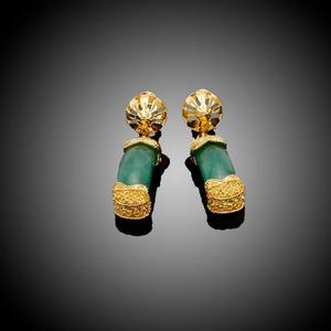 <span class=keywords><strong>Gioielli</strong></span> alla Moda, Collana Placcata Oro 24k Stile Dubai, Set di <span class=keywords><strong>Gioielli</strong></span> con Corallo Verde Naturale - Product Image 5