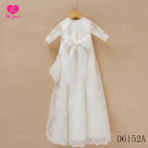 D9152A nouveau bébé baptême longues robes baptême baptême <span class=keywords><strong>robe</strong></span> avec chapeau - Product Image 2