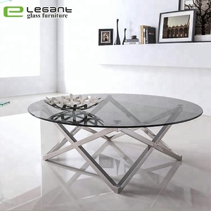 Meuble d'art contemporain, <span class=keywords><strong>pieds</strong></span> <span class=keywords><strong>en</strong></span> acier inoxydable, <span class=keywords><strong>table</strong></span> basse <span class=keywords><strong>en</strong></span> <span class=keywords><strong>verre</strong></span> ovale noir - Product Image 6