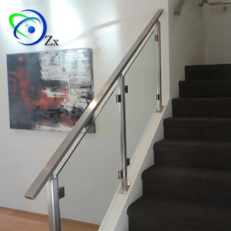 Metalen Indoor Rvs Balustrade Balusters Stain/Spiegel Glas Leuningen Voor Trappen