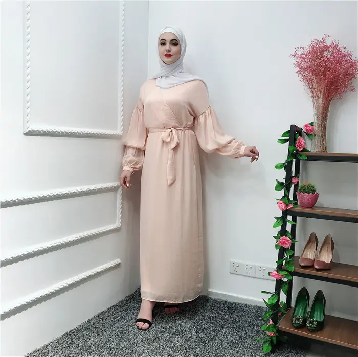 Модное мусульманское платье-абайя с пышными рукавами, халат, Прямая поставка, Ближний Восток, мусульманская одежда