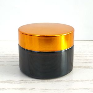 100g vacía tarro de crema 30g frasco de vidrio ámbar de 50g envase cosmético con la tapa negra tapa de oro boticario - Product Image 1