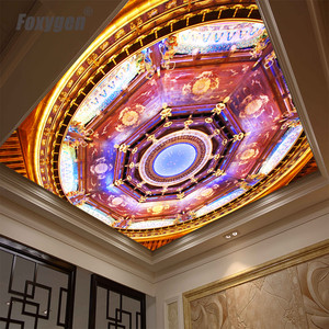 Fabrication de décoration intérieure, film de <span class=keywords><strong>plafond</strong></span> en PVC, design luxueux 3D, éclairage, <span class=keywords><strong>plafond</strong></span> tendu - Product Image 1