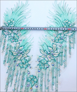 ลูกไม้ <span class=keywords><strong>Applique</strong></span> 3D ลูกปัดปักดอกไม้ Rhinestone Trim Patches เหมาะสำหรับ DIY คอ Bodice แต่งงานเจ้าสาวพรหมชุด - Product Image 5