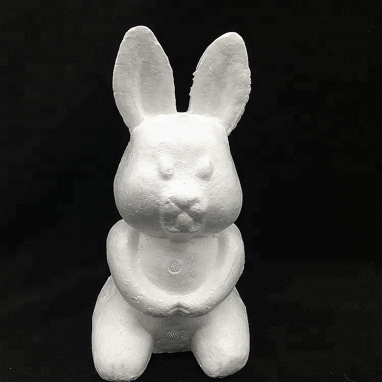 Lapin Décoratif En Mousse De Polystyrène Blanc - 38 Cm, Parfait Pour Décorations De Mariage Et Loisirs Créatifs