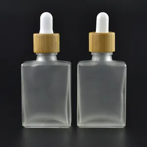 15Ml 30Ml 50Ml 100Ml Matte Frosted Clear Rechthoek Dropper Fles Met Cap