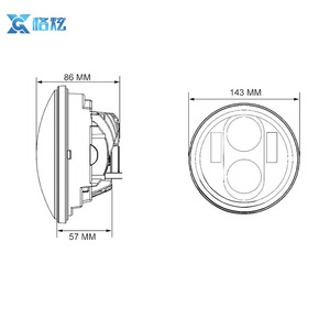 5.75 "Moto HA CONDOTTO <span class=keywords><strong>LA</strong></span> Lampadina Del Faro per Harley Dyna Sportster Victory Triumph Indiano Motor Faro Halo DRL Ambra Accendere <span class=keywords><strong>La</strong></span> Luce - Product Image 2