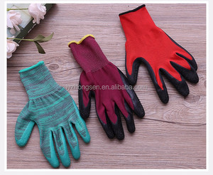 Gants de travail en <span class=keywords><strong>latex</strong></span> rouge et noir de calibre 13, gants de travail en <span class=keywords><strong>latex</strong></span> gaufré - Product Image 5