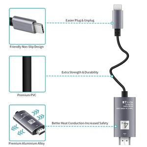 USB C để HDMI cáp <span class=keywords><strong>2</strong></span> mét, USB Loại C Thunderbolt 3 cổng Để HDMI 4K cáp cho New Macbook Pro, Nintendo và nhiều hơn nữa - Product Image 6