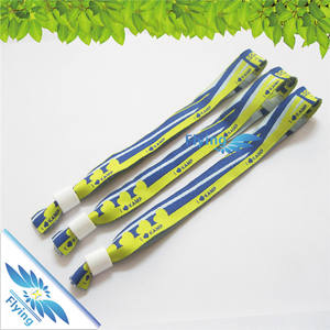 Poliéster personalizado pulsera tejida con cierre de corredera de plástico - Product Image 1