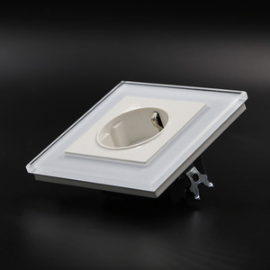 BIHU EU Tiêu Chuẩn Đức Ổ Cắm Tường, Trắng Crystal Toughened Glass Bảng Điều Chỉnh Ổ Cắm Điện, AC110-250V - Product Image 5