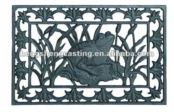 beautiful cast iron door mat with frog design