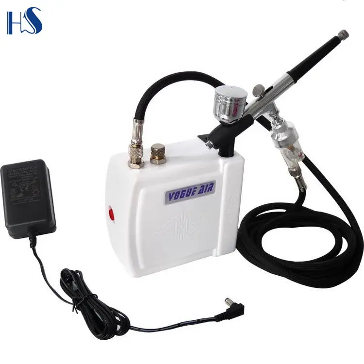 HS08AC-SK nail airbrush kleuren machine nagels mini air compressor voor airbrush guns