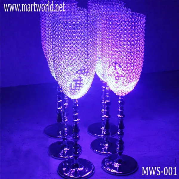 Candelabro LED de cristal para decoración de boda, centro de mesa, soporte para caminar, venta al por mayor, 2022, (MWS-001)