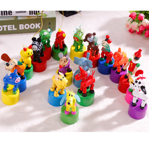 Customized Colorized Cute Cartoon Giraffe Flashing Wooden Finger <strong>Push</strong> <strong>Pop</strong> up Learning Kids Toys - Product Image 2