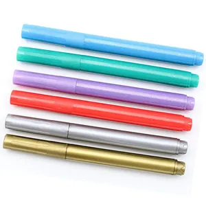 Kim Loại Màu Sắc Xóa Được Kim Loại MỰC BÚT Rượu Thủy Tinh Markers Để Viết Charms Tùy Chỉnh Trên Uống