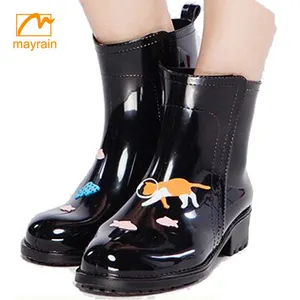 Fashion Design High Quality custom printing rain boots shoes cover Ladies Rain Boots