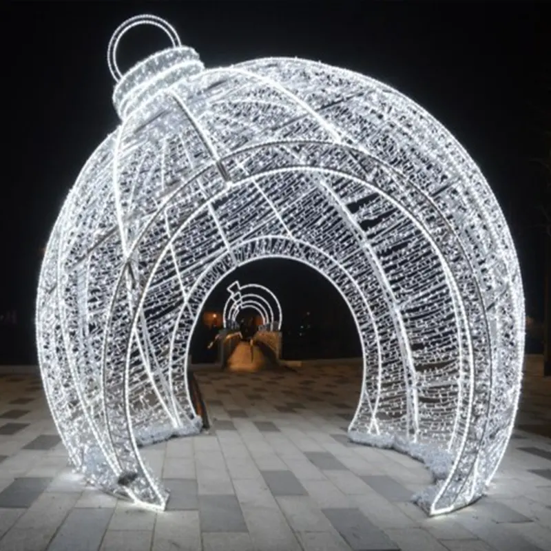 Boule de noël géante en fibre de verre, 1 pièce, 100cm, usage commercial et extérieur, bijoux décoratifs pour célébrations de vacances