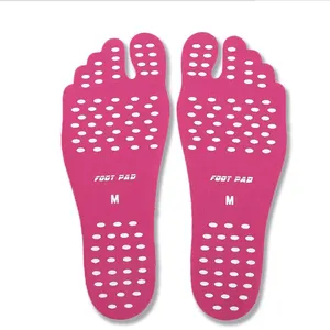 NC0084ผ้าสบาย Anti Slip Barefoot กันน้ำกาว Sticky Pad Insoles สำหรับ Beach Plantillas Adhesivas Adhesivas Imp