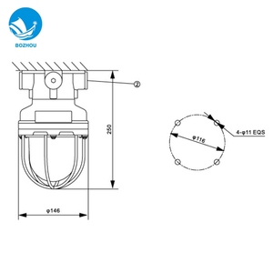 CFD1 Lampada da Lavoro Industriale Antideflagrante a Incandescenza 100W 220V E27 in Alluminio - Product Image 2