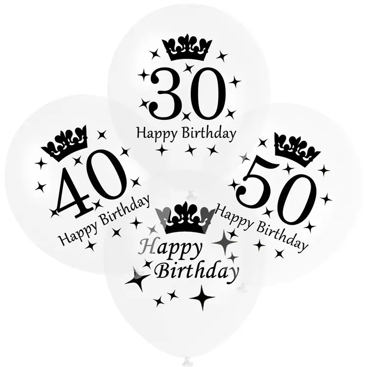 品質お誕生日おめでとう印刷ラテックスバルーン18th 21th 30th 40th 50th 60th Birthday Balloons Custom Logo Party Decoration